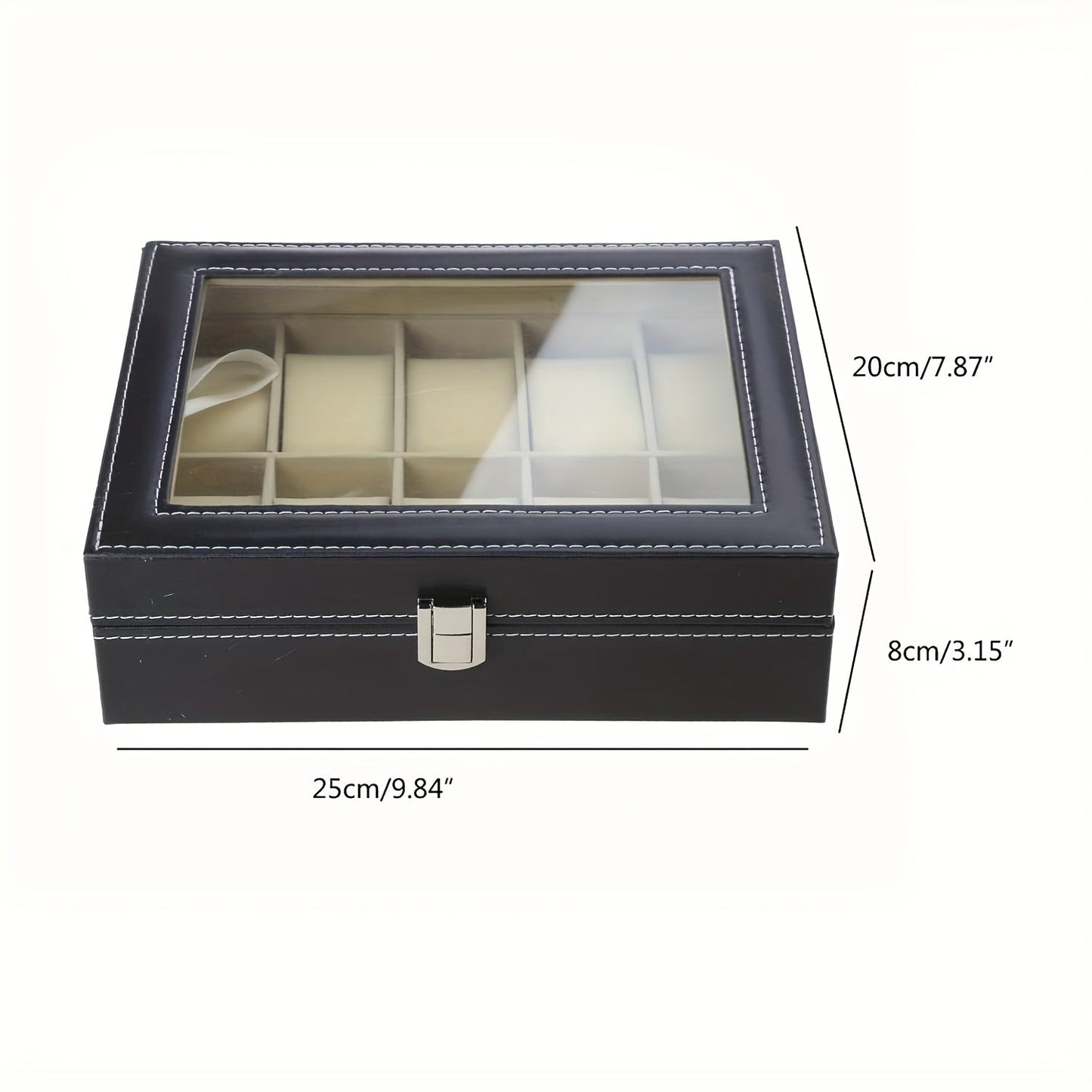 Leather Lockable Watch & Jewelry Storage Box