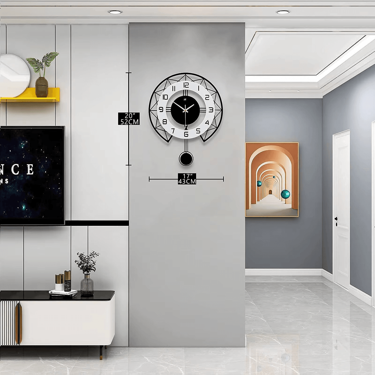 Modern Silent Large Wall Clock - Roman Decor