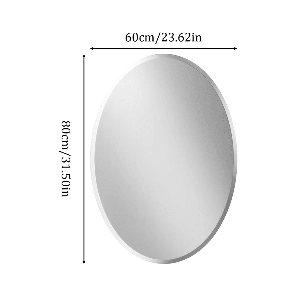 Roman Decor Oval Shape Frameless Decorative Wall Mirror - Roman Decor
