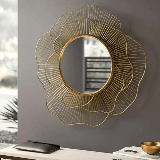 Round Iron Framed Decorative Wall Mirror 60 cm - Roman Decor