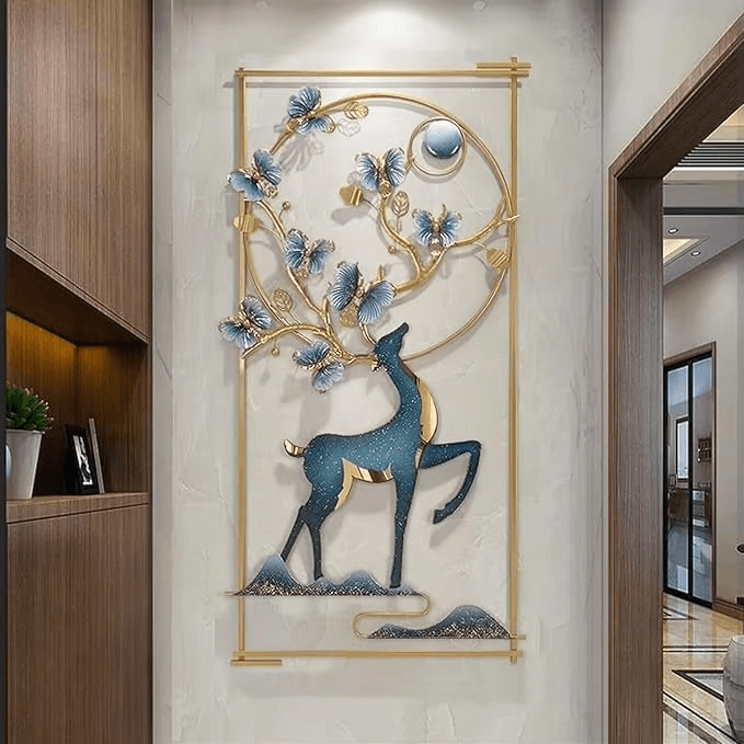 Modern Gold Metal Wall Art β Deer Sculpture - Roman Decor