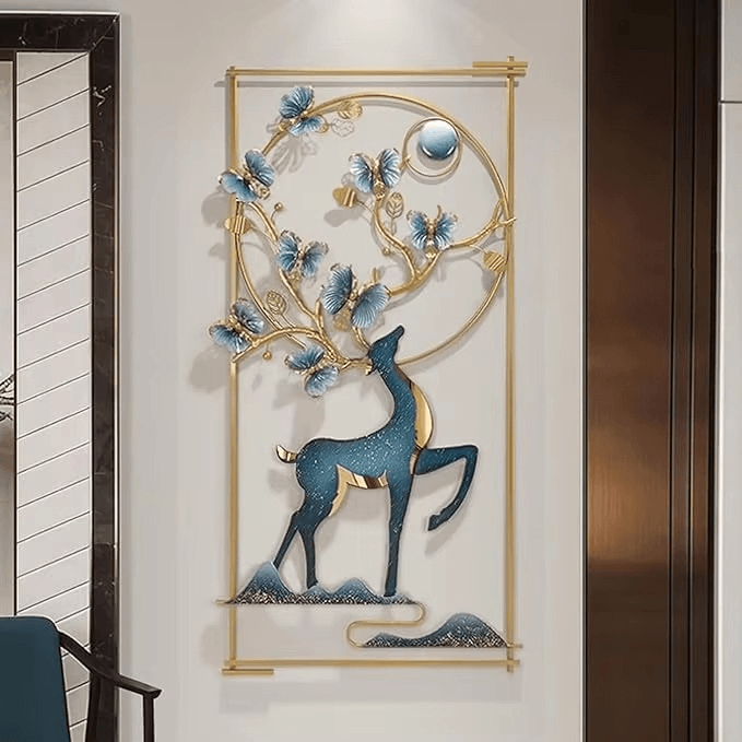 Modern Gold Metal Wall Art β Deer Sculpture - Roman Decor