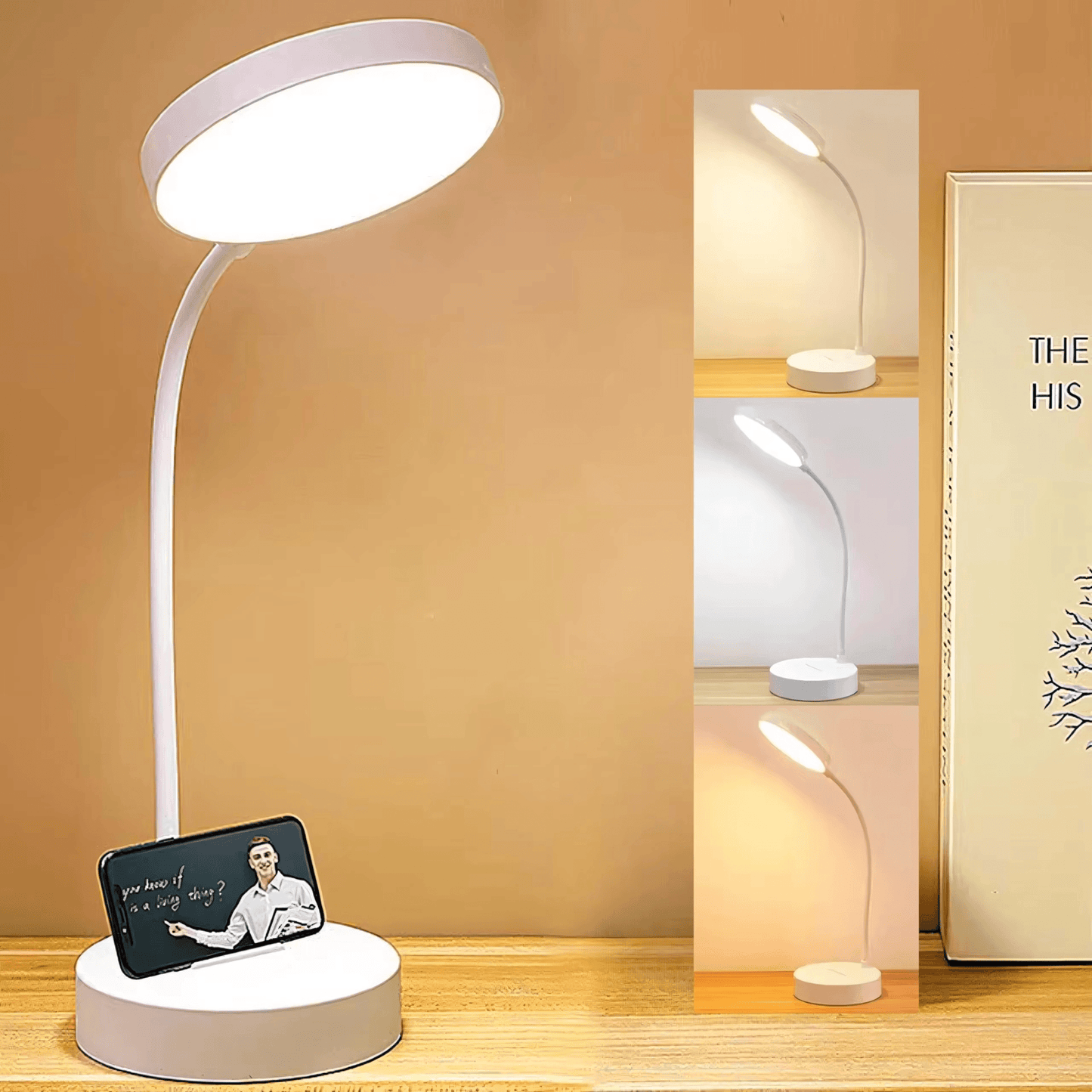 LED Desk Lamp Portable Table Light 3 Brightness Eye Protection Touch Control - Roman Decor