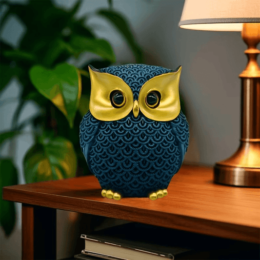 Resin Owl Figurine – Modern Compact Animal Statue for Table - Roman Decor