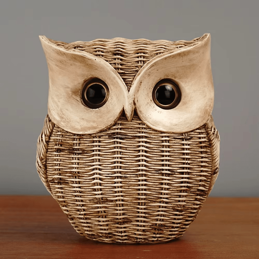 Resin Owl Figurine β Modern Compact Statue for Table - Roman Decor