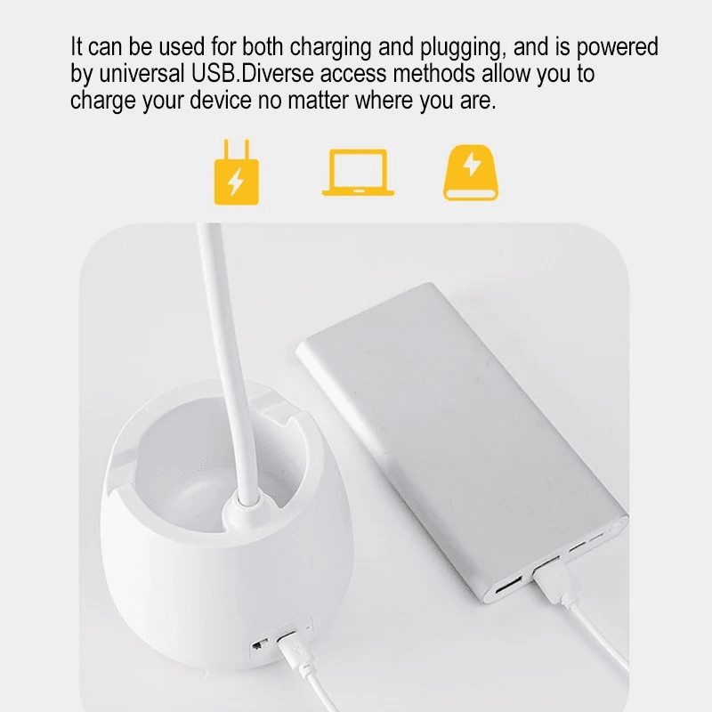 3-Color Dimmable LED Touch Lamp with Pen Holder - Roman Decor