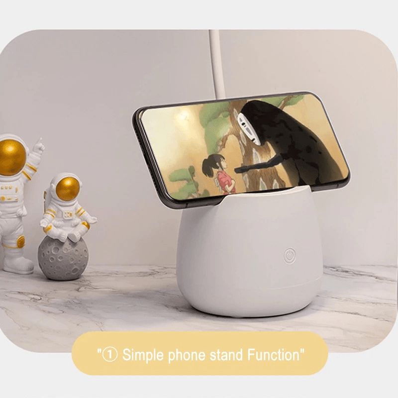 3-Color Dimmable LED Touch Lamp with Pen Holder - Roman Decor