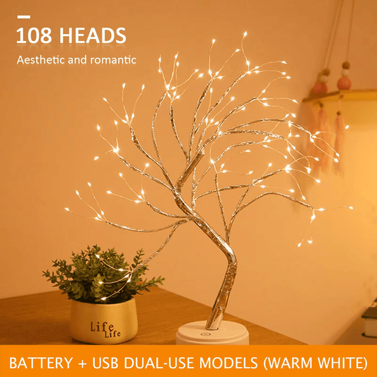 36-LED Fairy Ball Table Lamp – Cherry Blossom Night Light - Roman Decor