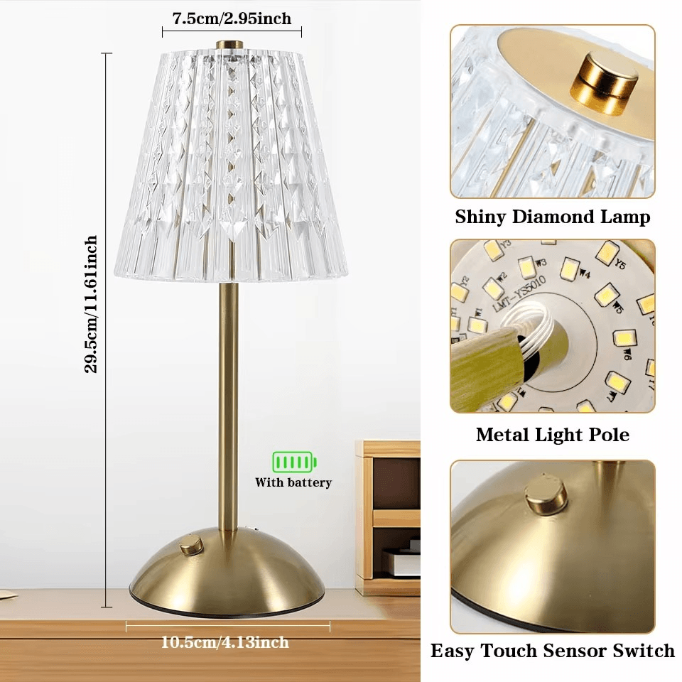 Modern Touch-Control Rechargeable LED Table Lamp - Roman Decor