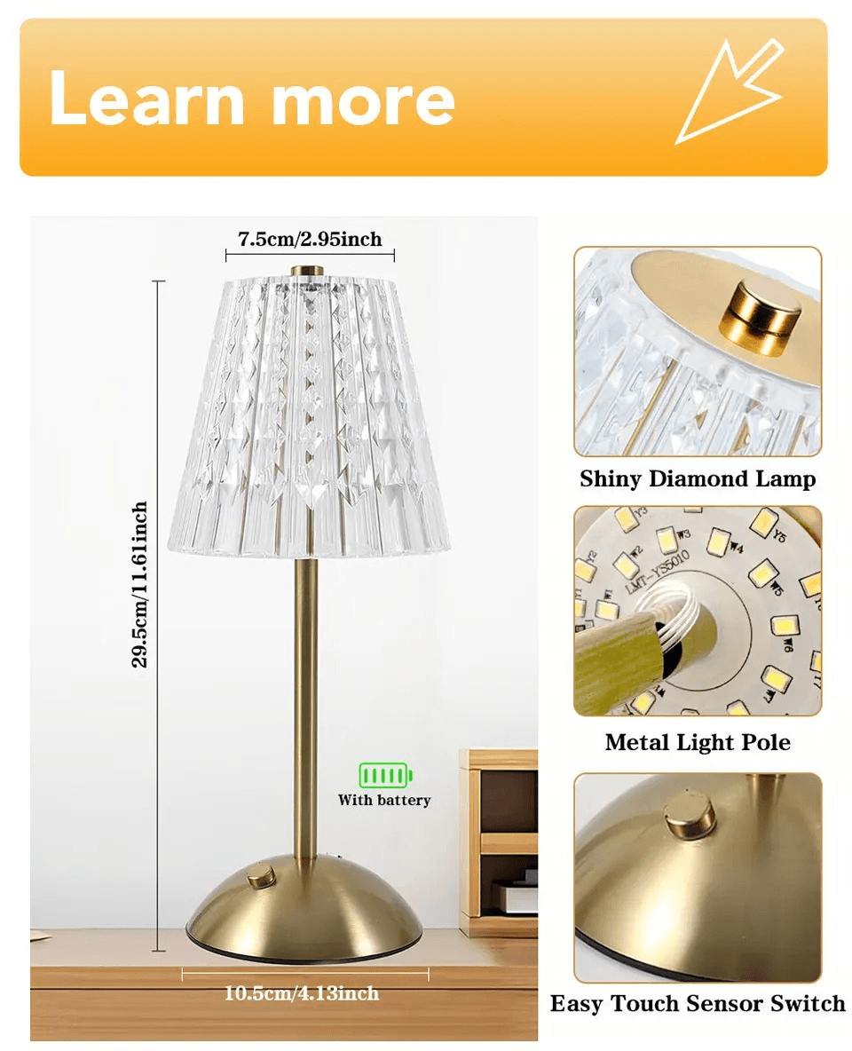 Modern Touch-Control Rechargeable LED Table Lamp - Roman Decor