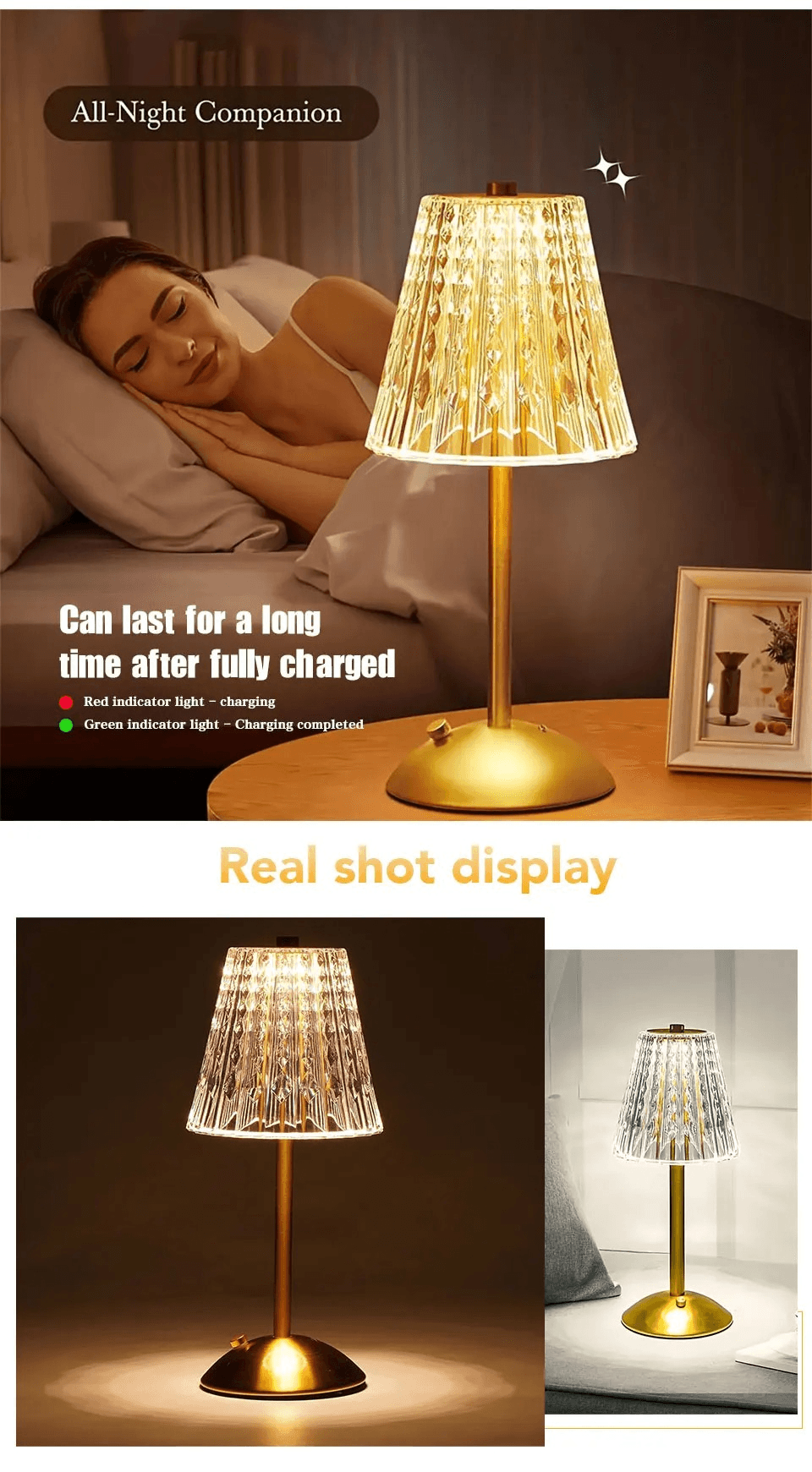 Modern Touch-Control Rechargeable LED Table Lamp - Roman Decor