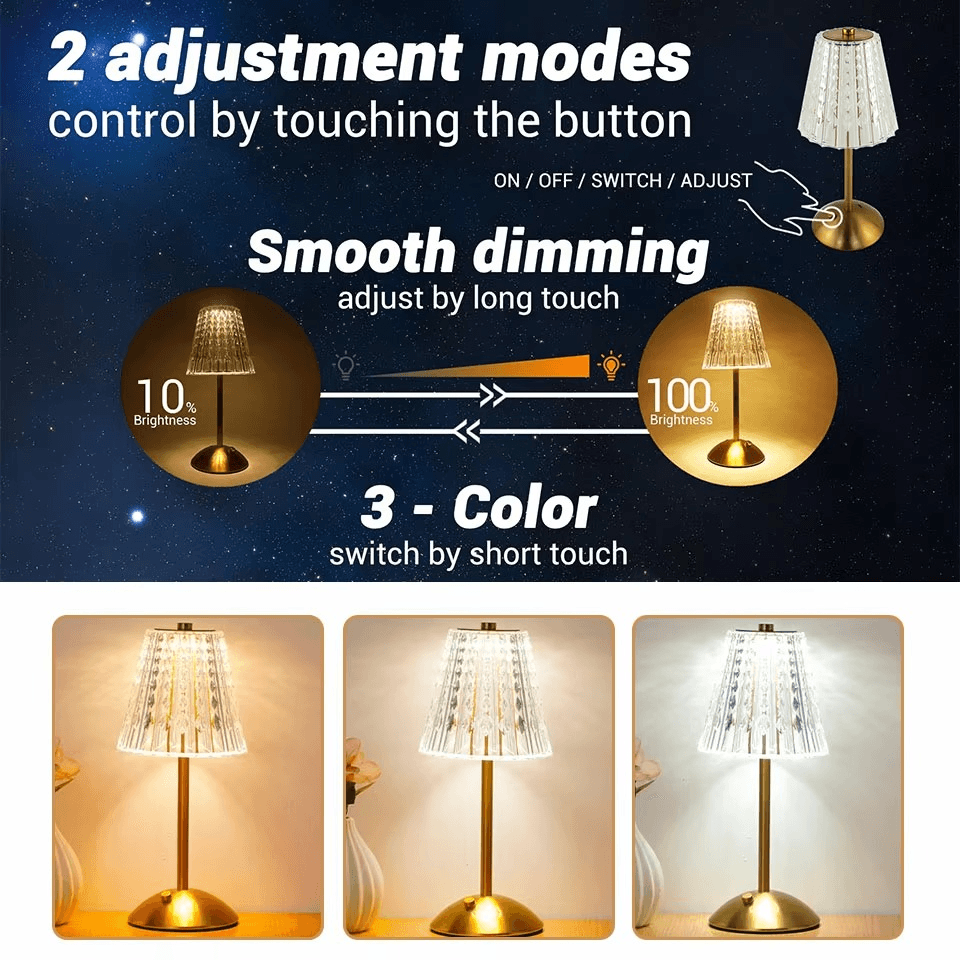 Modern Touch-Control Rechargeable LED Table Lamp - Roman Decor