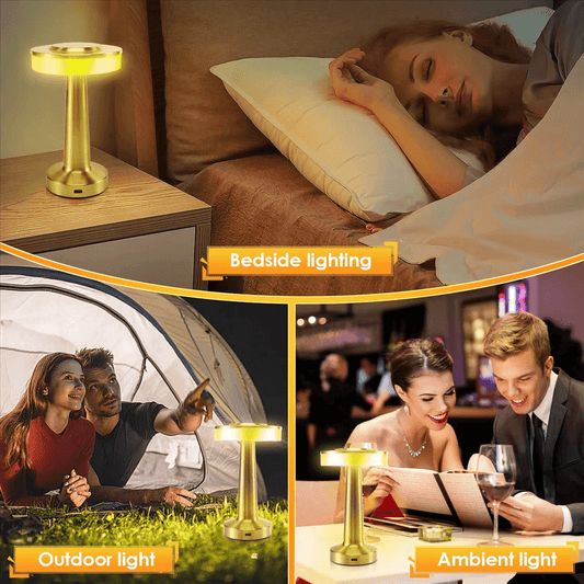 Retro Dumbbell Cordless Table Lamp – Touch Control - Roman Decor