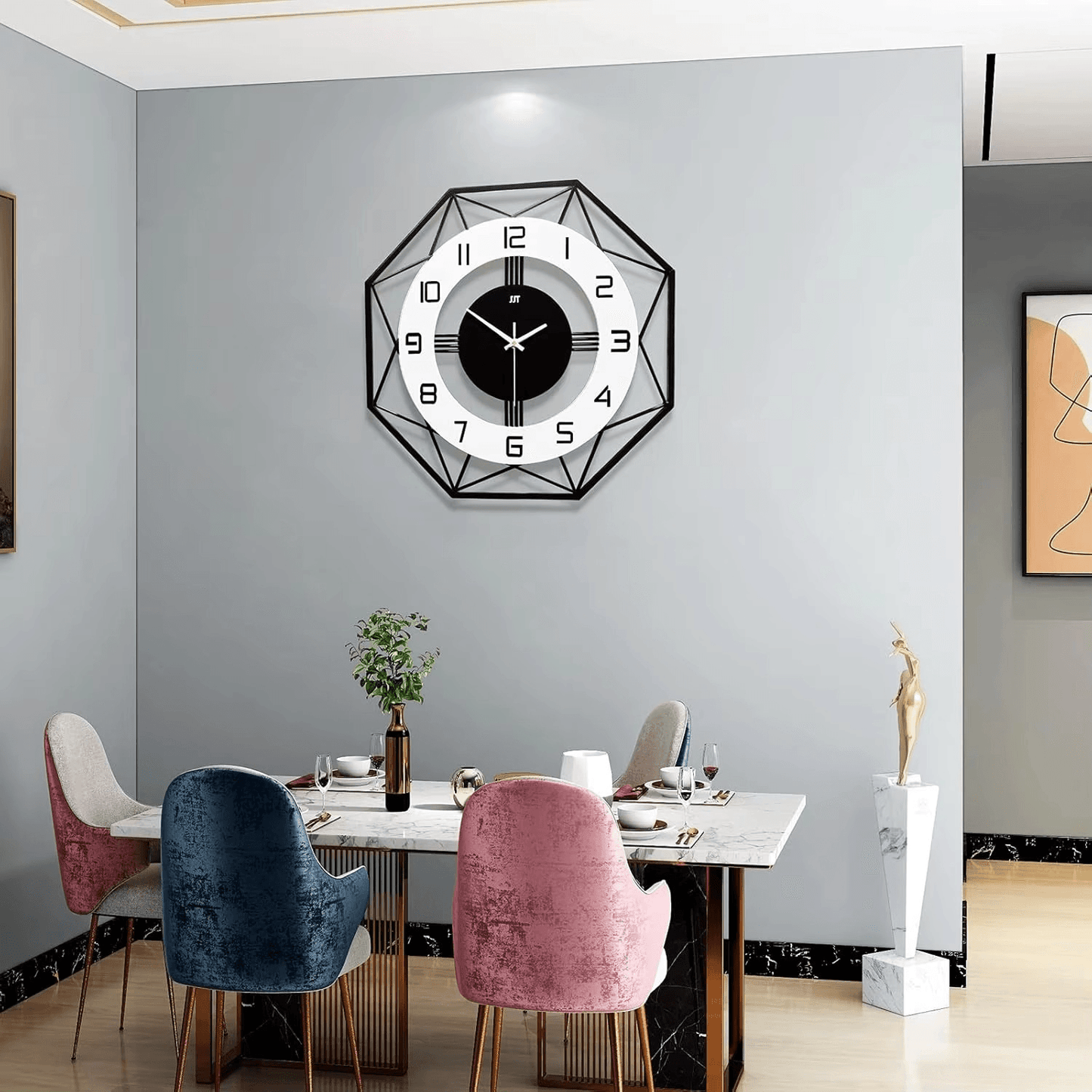 Modern Silent Large Wall Clock - Roman Decor