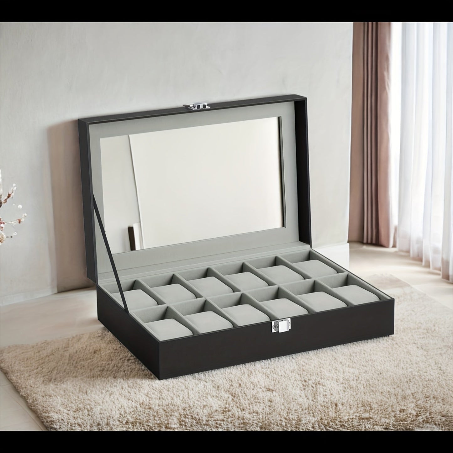 Leather Lockable Watch & Jewelry Storage Box