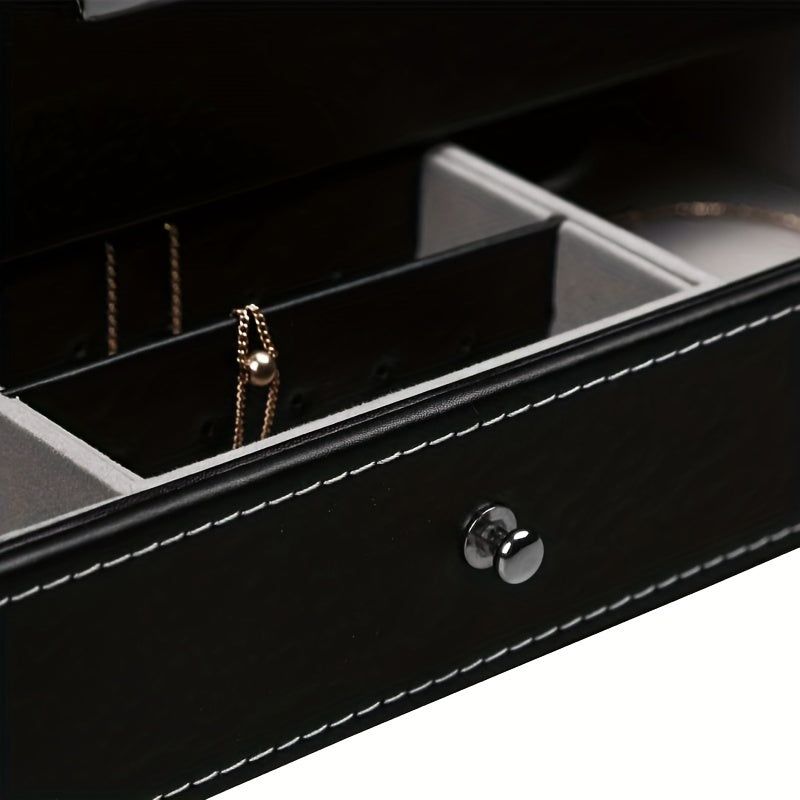 Organize Watches elegant style with this 12-Slot PU Leather Lockable Watch Storage Box