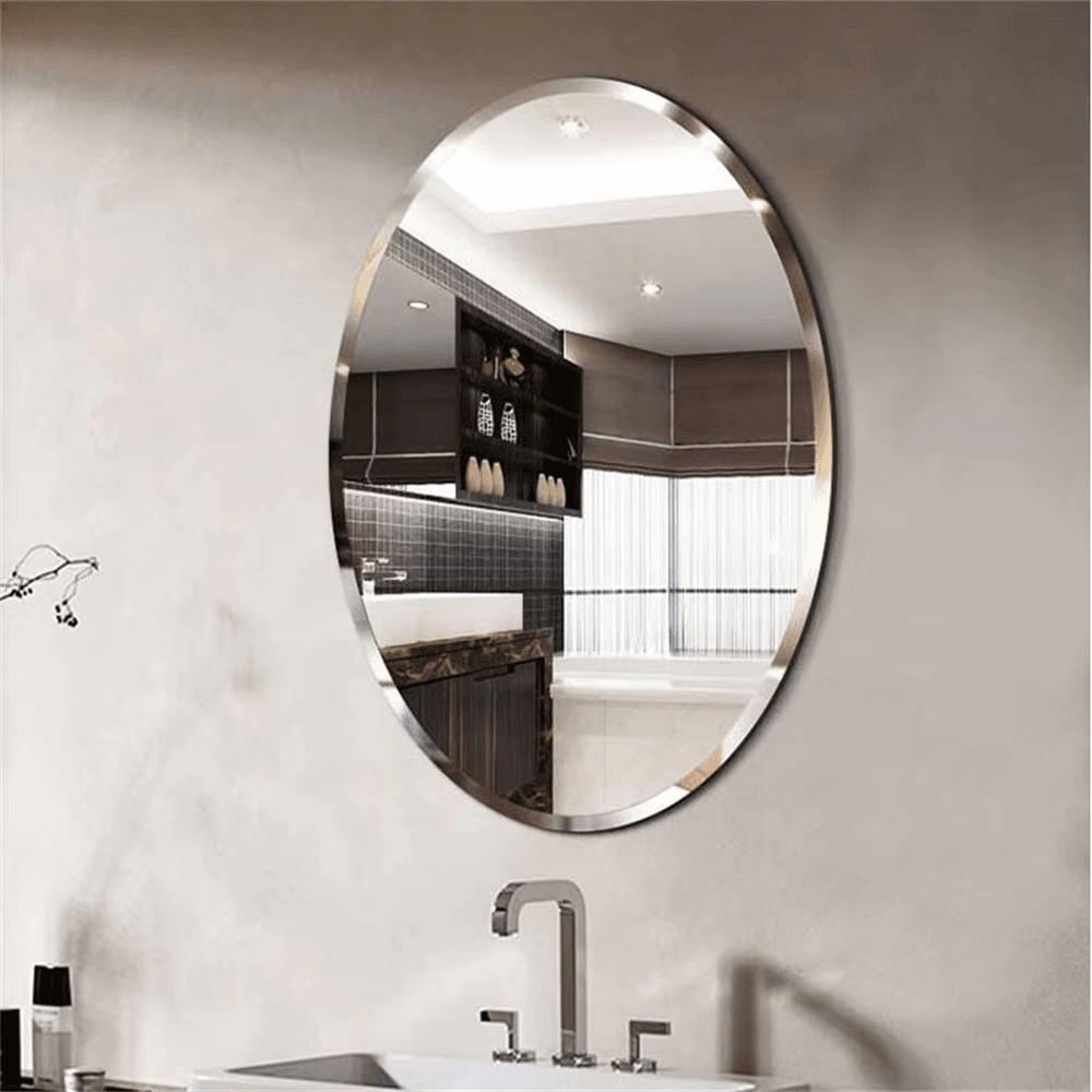 Roman Decor Oval Shape Frameless Decorative Wall Mirror - Roman Decor