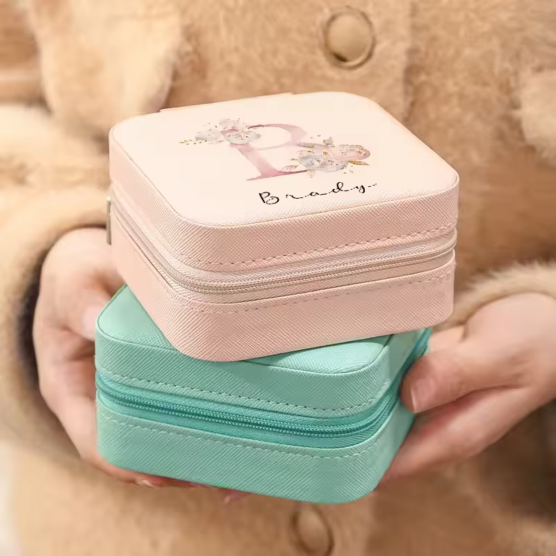 Travel-Friendly PU Leather Mini Jewelry Box – Compact | ROMAN DECOR