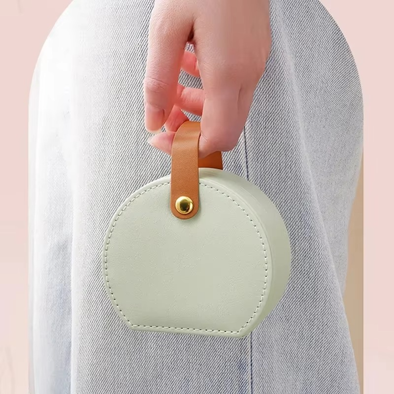 Compact Travel Jewelry Box with Handle – Elegant Organizer | ROMAN DECOR