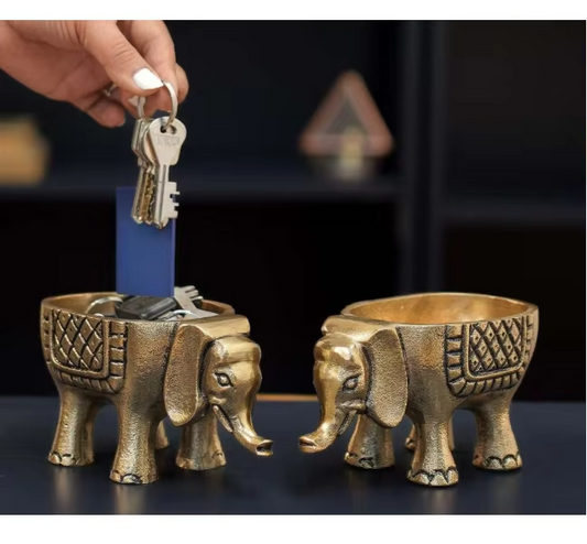 Aluminum Elephant Candle Holder &amp; Planter – Set of 2