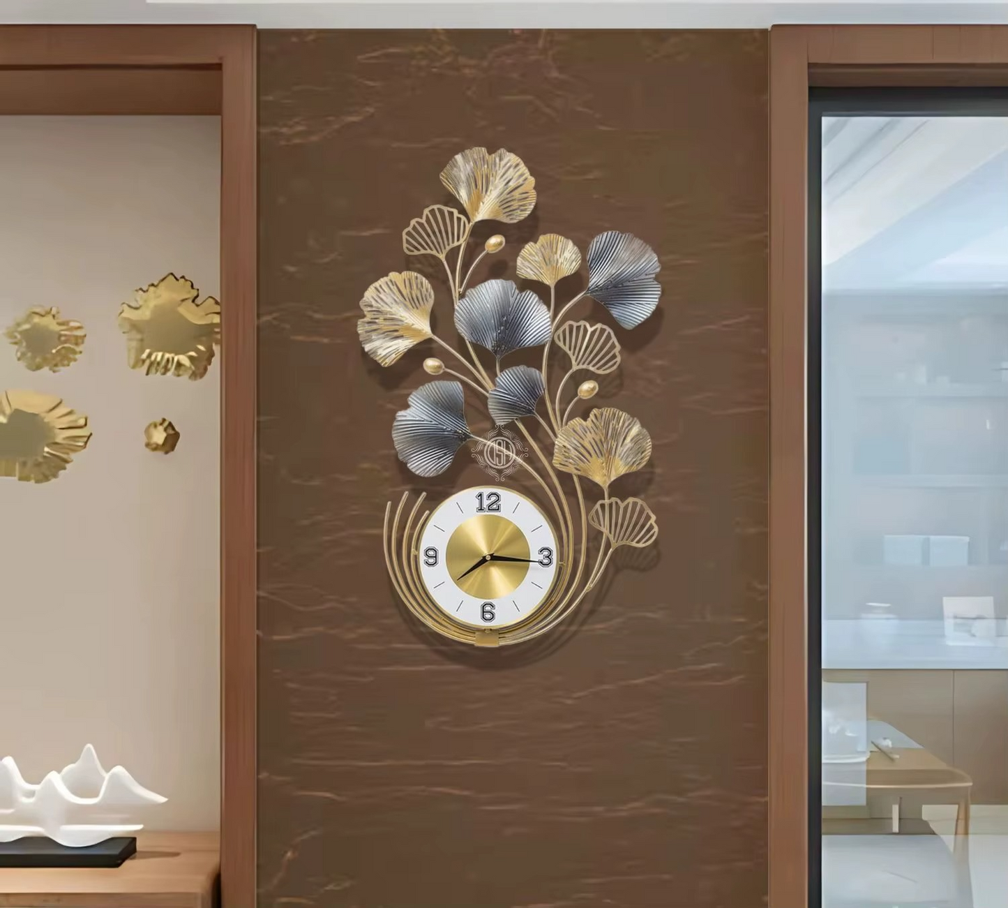 Metal Antique Wall Clock Gold & Black | Big Stylish Silent Clock