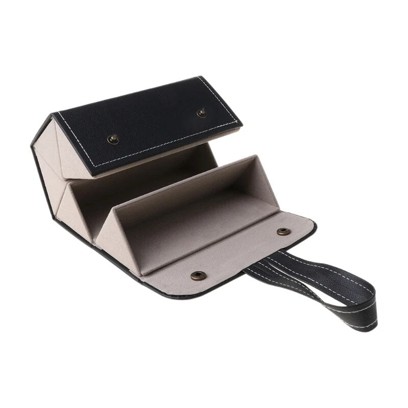 5 Slots Foldable PU Leather Sunglasses Eyeglasses Travel Organizer