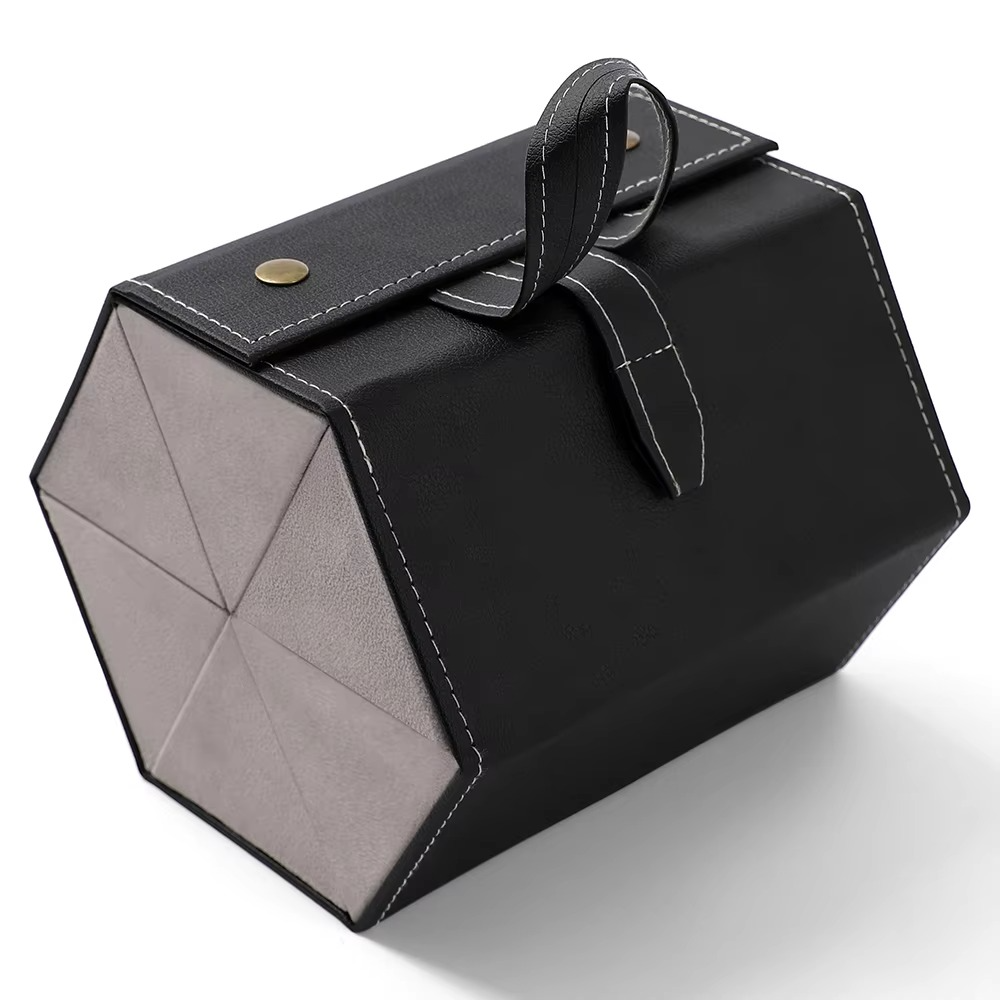 Multi-Compartment Portable Large Capacity Leather Glasses Case