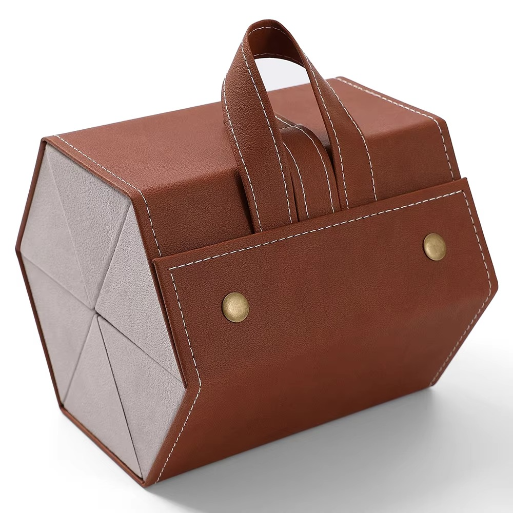 Multi-Compartment Portable Large Capacity Leather Glasses Case