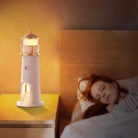 Lighthouse Projector Lamp | Warm White LED Retro Night Light
