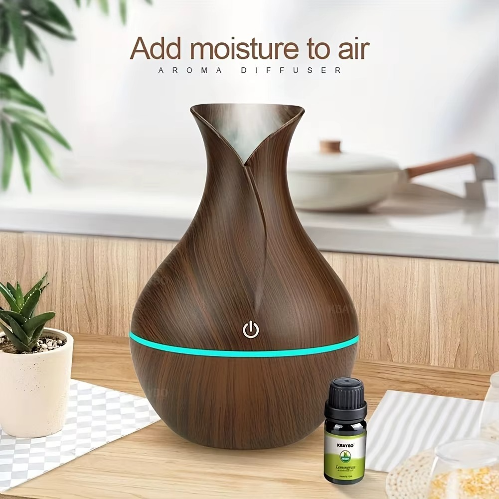 Portable Wood Grain Air Humidifier | Mini Aroma Diffuser USB