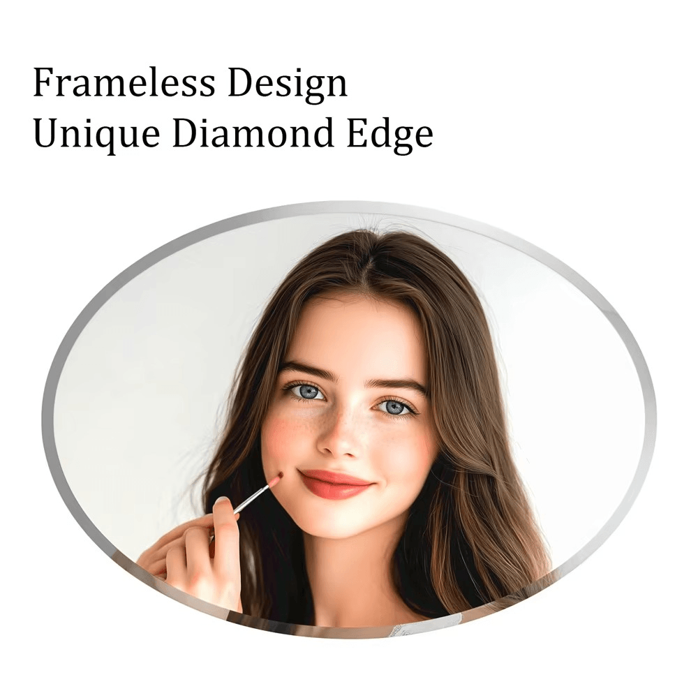 Roman Decor Oval Shape Frameless Decorative Wall Mirror - Roman Decor