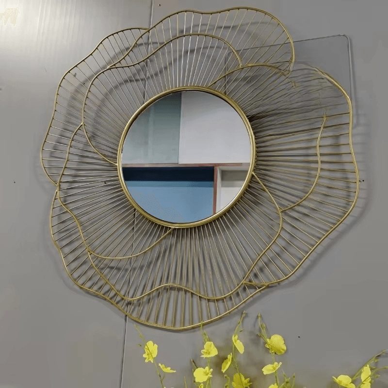 Round Iron Framed Decorative Wall Mirror 60 cm - Roman Decor