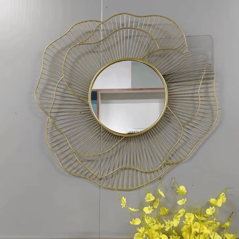 Round Iron Framed Decorative Wall Mirror 60 cm - Roman Decor