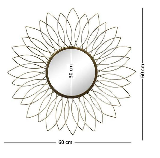 Round Iron Framed Decorative Wall Mirror – Golden Vintage - Roman Decor