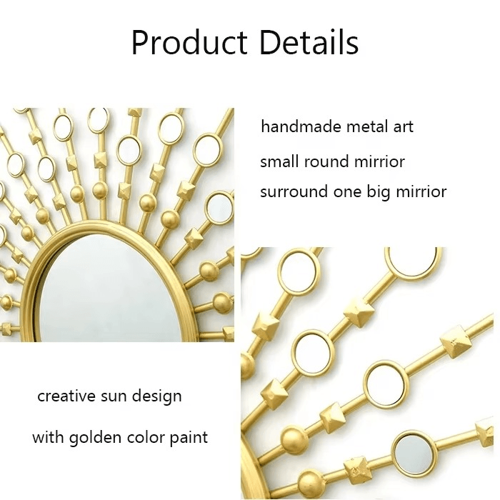 Rust-Proof &amp; Weather-Resistant Round Wall Mirror - Roman Decor