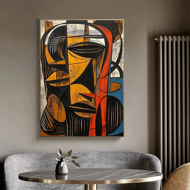 African Abstract Wall Art – Framed Canvas - Roman Decor