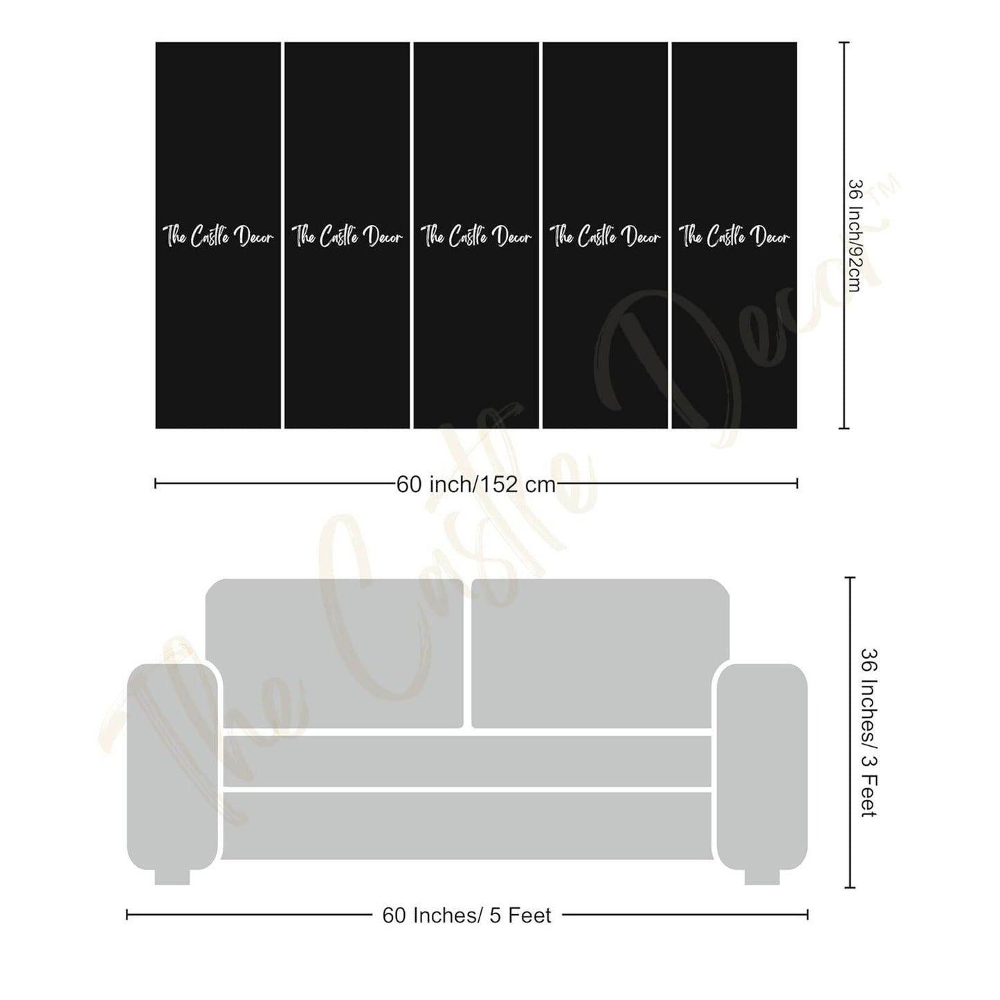 Roman Golden Deer Wall Painting – 36x60 Inches (5 Panel Framed Set) - Roman Decor