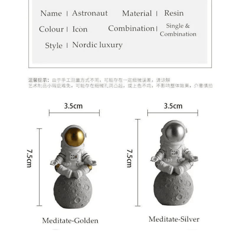 3Pcs Astronaut Figurine Set – Space-Themed Resin Decor for Desktop - Roman Decor