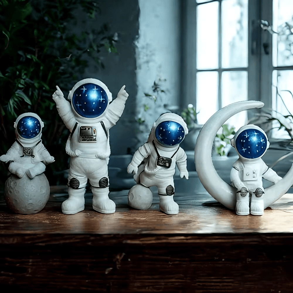 3Pcs Astronaut Figurine Set – Space-Themed Resin Decor for Desktop - Roman Decor