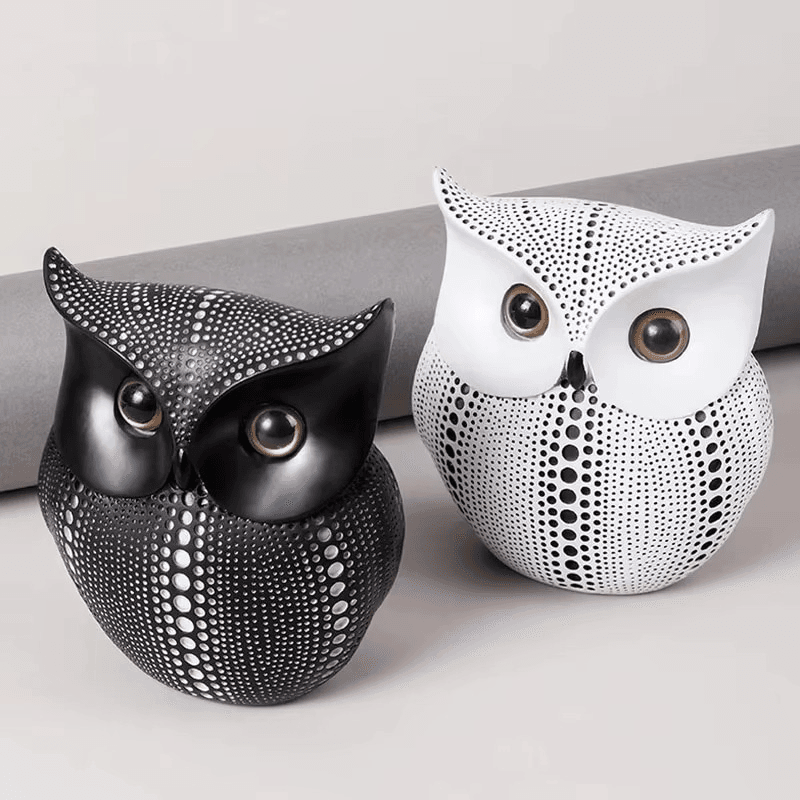 Charming Owl Design Modern Compact Animal Statue for Table - Roman Decor