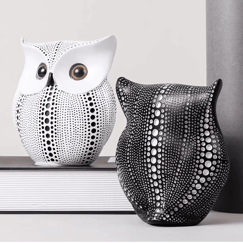 Charming Owl Design Modern Compact Animal Statue for Table - Roman Decor