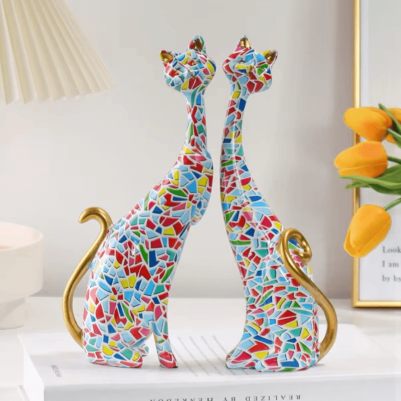Nordic Graffiti Art Cat Figurines - Roman Decor