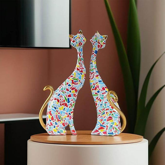 Nordic Graffiti Art Cat Figurines - Roman Decor