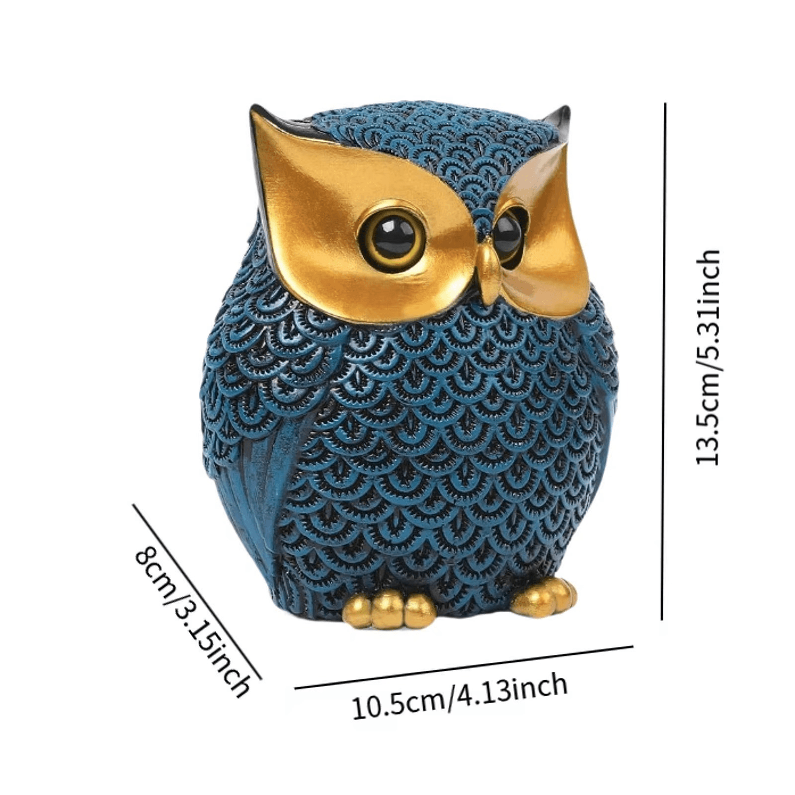 Resin Owl Figurine – Modern Compact Animal Statue for Table - Roman Decor