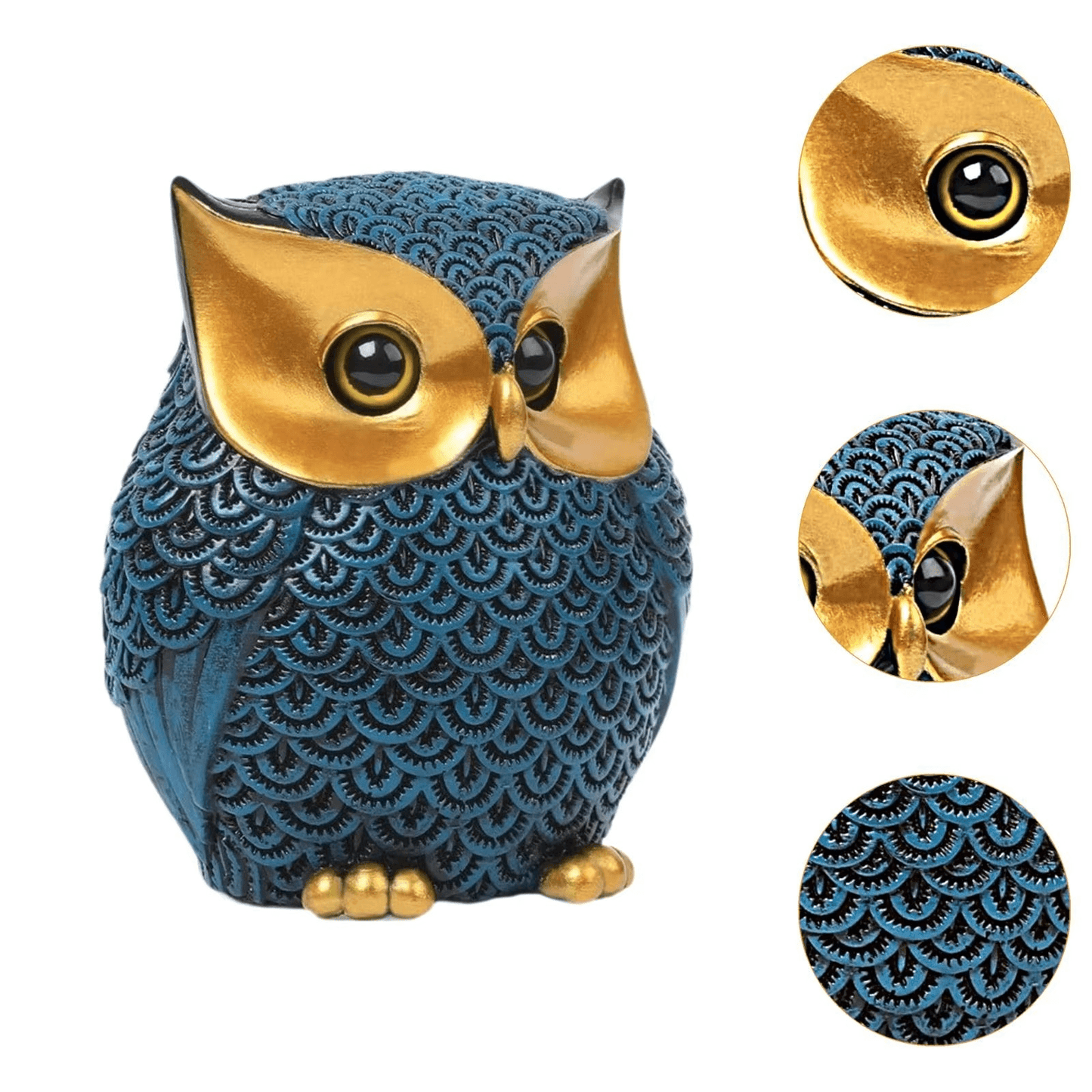 Resin Owl Figurine – Modern Compact Animal Statue for Table - Roman Decor