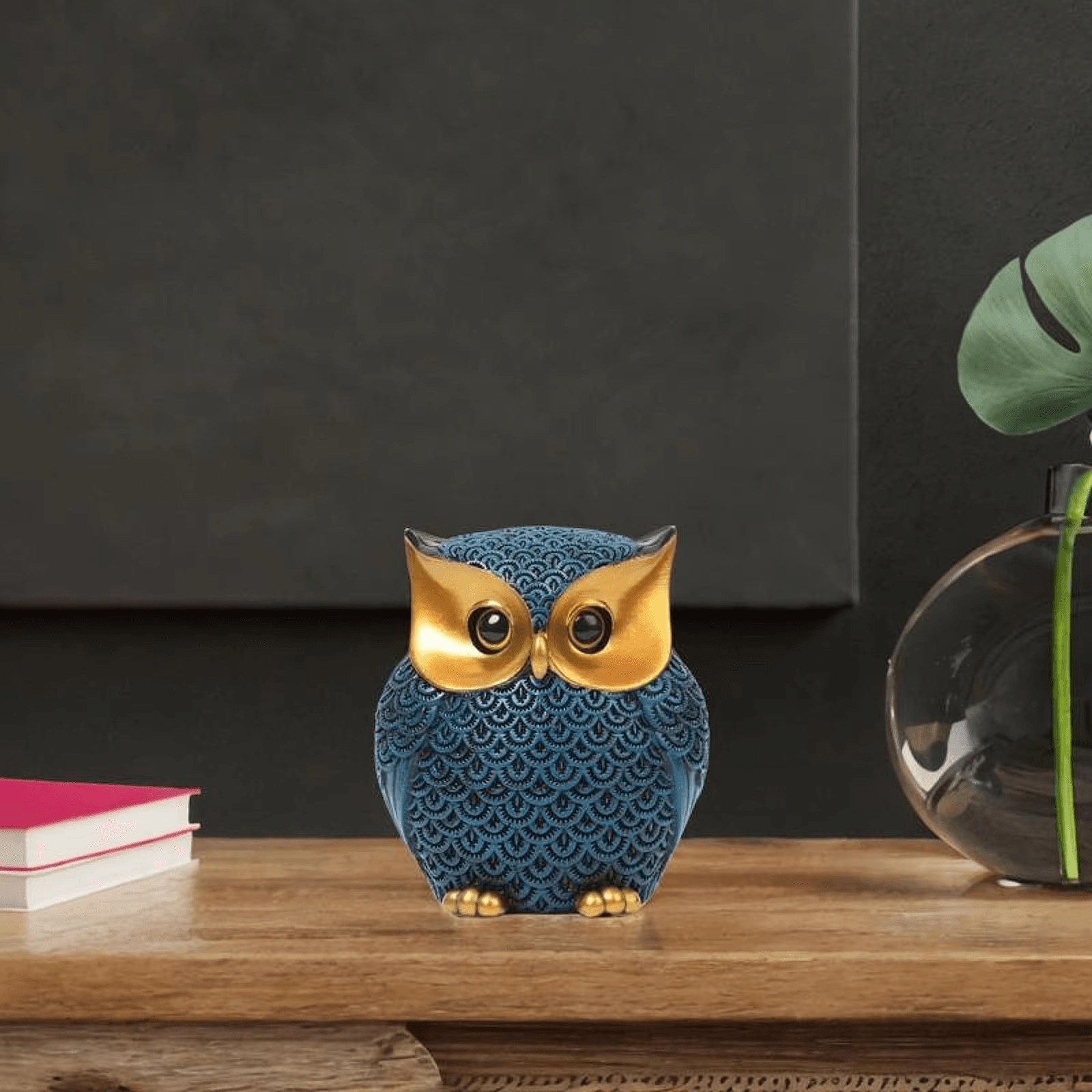 Resin Owl Figurine – Modern Compact Animal Statue for Table - Roman Decor