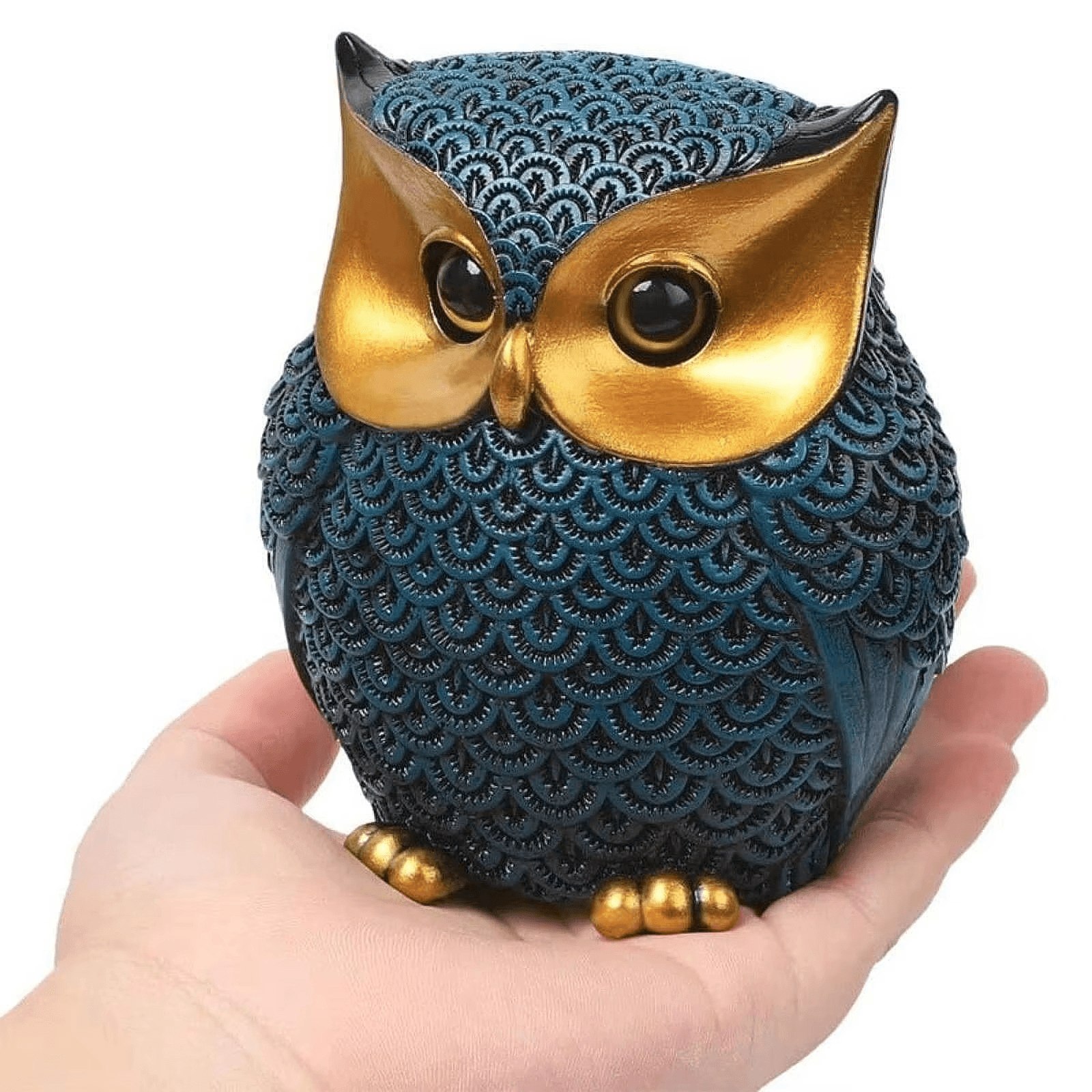 Resin Owl Figurine – Modern Compact Animal Statue for Table - Roman Decor