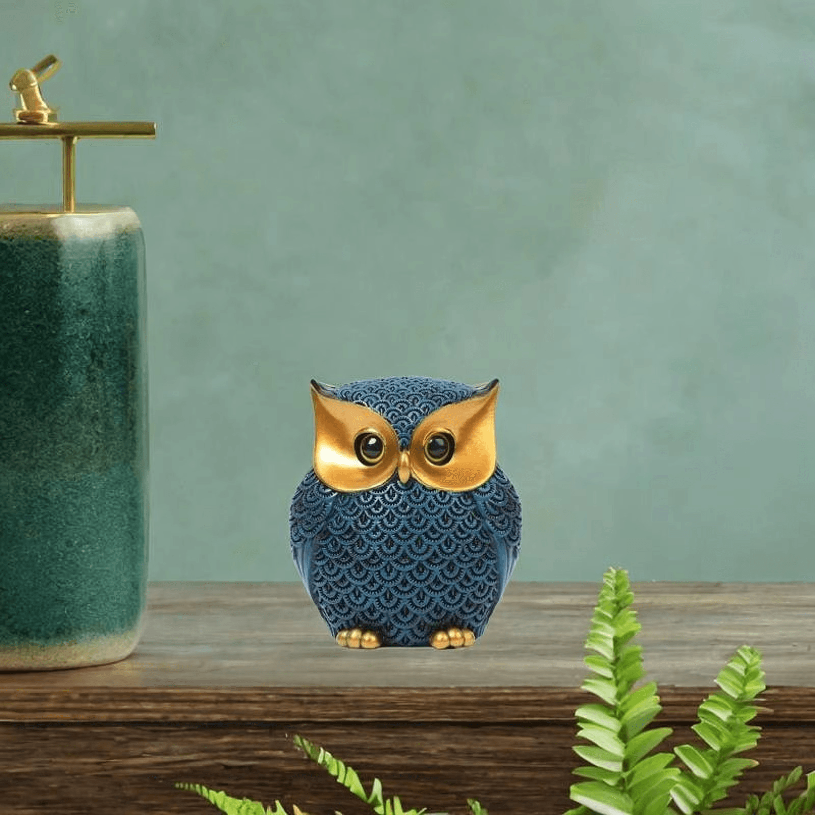 Resin Owl Figurine – Modern Compact Animal Statue for Table - Roman Decor