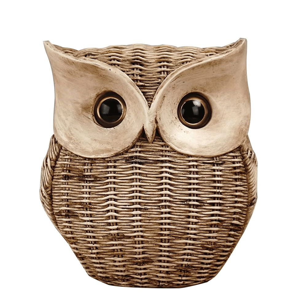 Resin Owl Figurine – Modern Compact Statue for Table - Roman Decor