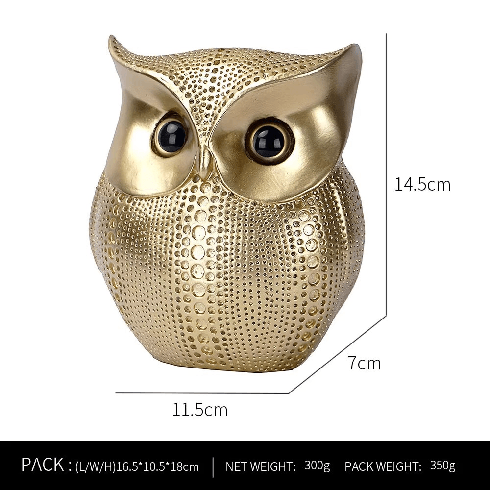 Resin Owl Statue – Weather-Resistant Figurine for Home - Roman Decor